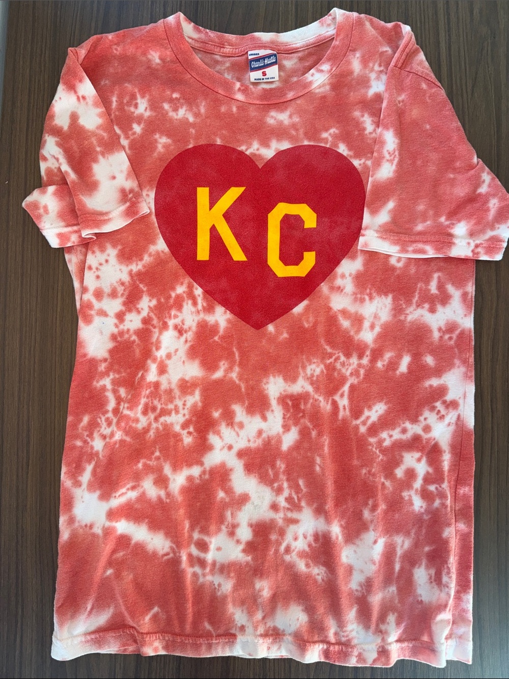 Charlie Hustle Tie-Dye KC Heart T-Shirt Small
